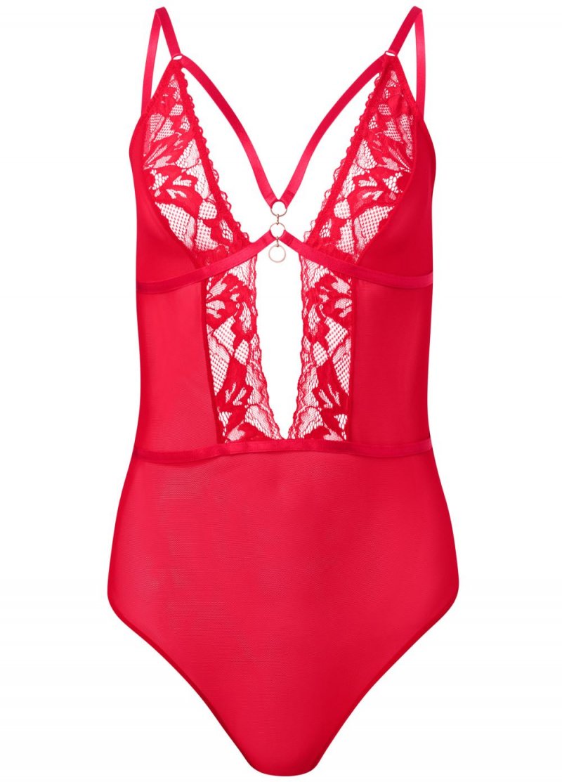 Venus Red LACE DETAIL TEDDY