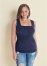 Venus Navy Smocked Square Neck Top