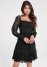 Venus Smocked Lace Tiered Dress - Black