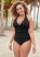 Venus Plus Size Julie Halter Tankini Top Bikini - Black Beauty