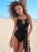 Venus Belted One-Piece Swimsuit in Black Beauty