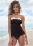 Venus Goddess Bandeau Tankini Top Bikini - Black And White