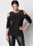 Venus Cold-Shoulder Sweatshirt in Black