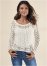 Venus Plus Size Crochet Knit Sweater in Off White