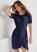 Venus Navy Side Wrap Mini Dress