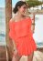 Venus Flirty Romper Cover-Up in Coral Bright