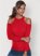 Venus Red RIBBED LONG SLEEVE TOP