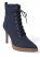 Venus Pointy Toe Lace-Up Booties in Denim Blue