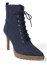 Venus Pointy Toe Lace-Up Booties in Denim Blue