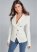 Venus Twill Button-Front Blazer in White