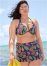 Venus Plus Size Marilyn Underwire Push-Up Halter Top Bikini - Festive Paisley