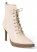 Venus Pointy Toe Lace-Up Booties in Cream