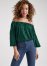 Venus Off-The-Shoulder Sequin Top in Dark Green