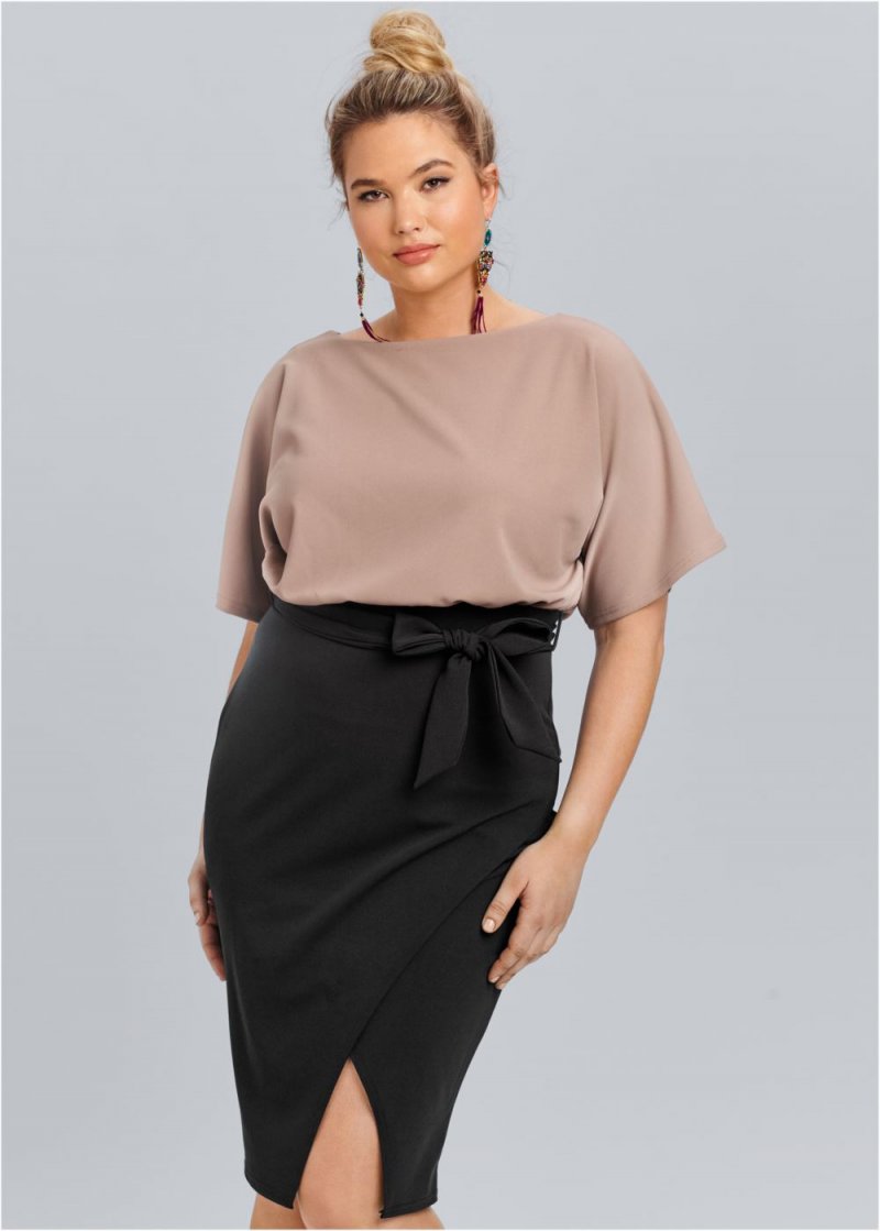 Venus Plus Size Color Block Dress