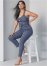 Venus Plus Size Denim Overalls in Medium Wash