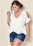 Venus White Cold-Shoulder V-Neck Top