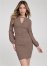 Venus Balloon Sleeve Ruched Dress - Taupe