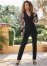 Venus Embroidered Sleeve Jumpsuit in Black Multi