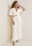 Venus Plus Size Flare Leg Suiting Set in Off White