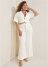 Venus Plus Size Flare Leg Suiting Set in Off White