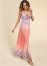 Venus Printed Linen Plunge Dress - Blush Multi