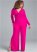 Venus Plus Size Smocked Waist Jumpsuit in Pink