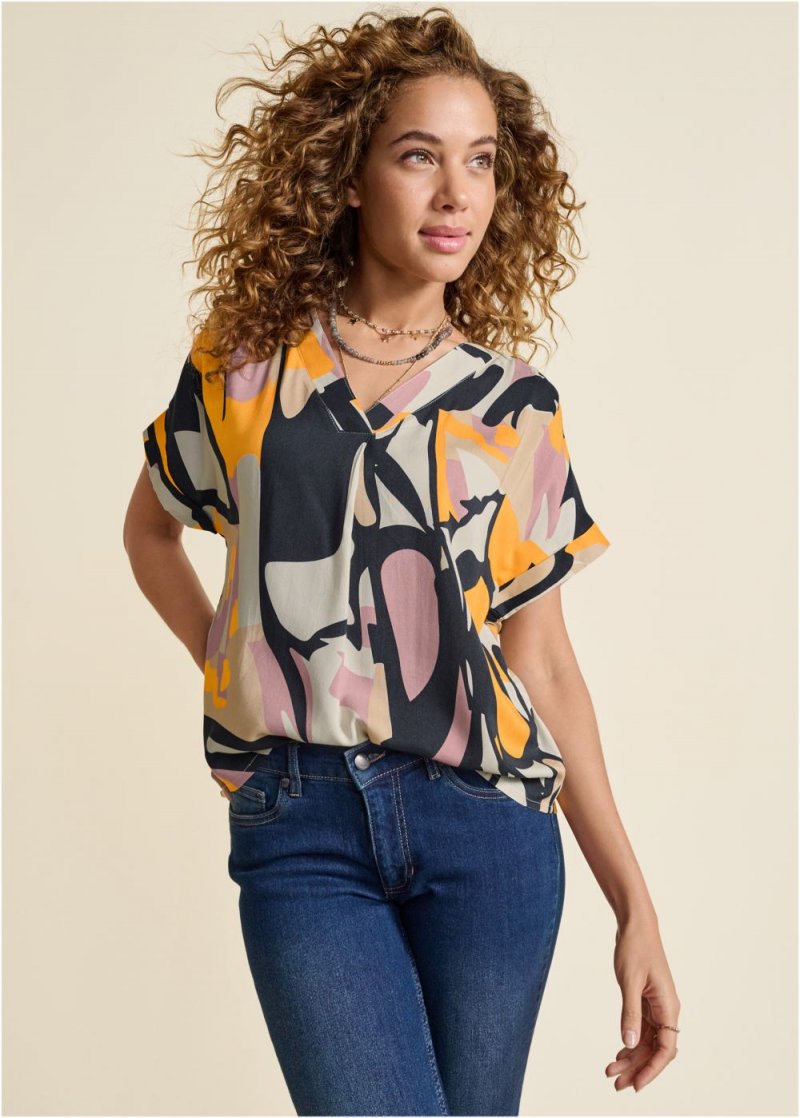 Venus Plus Size Printed Blouse