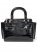 Venus Croc Textured Handbag in Black