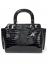Venus Croc Textured Handbag in Black