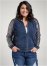 Venus Plus Size Washed Sequin Lounge Jacket in Blue & Silver