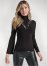 Venus Plus Size Lace Bell-Sleeve Turtleneck Sweater in Black