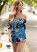 Venus Printed Off-Shoulder Romper in Blue Multi