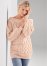 Venus VENUS | Boat Neck Cable Knit Sweater in Peach