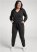 Venus Plus Size Pearl Detail Lounge Pant Set in Black