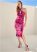 Venus Twist Neck Midi Dress - Pink Multi