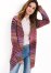 Venus Plus Size Striped Cardigan in Red Multi