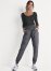 Venus Two-Tone Sport Jumpsuit in Black & Grey