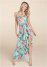 Venus Floral Print Wrap Dress - Aqua Multi