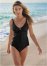 Venus Plus Size Willow Ring Tankini Top Bikini - Black Beauty