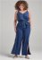 Venus Plus Size Ruffle Jumpsuit in Blue