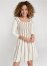 Venus A-Line Sweater Dress - White & Brown