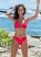 Venus Goddess Scoop Front Bottom Bikini - Red Hot