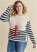 Venus Plus Size Anchor Crew Neck Sweater in White Multi