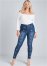 Venus Medium Wash BUTTON DETAIL SKINNY JEANS