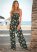 Venus Floral Strapless Jumpsuit in Black & Yellow