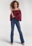 Venus Pintuck Semi-Flare Jeans in Dark Wash