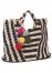 Venus Striped Straw Tote in Black & Natural