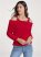 Venus Plus Size Chain Detail Cold-Shoulder Sweater in Red