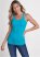 Venus Ribbed Square Neck Tank Top in Aqua