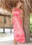 Venus Bandeau Maxi Dress Cover-Up in Watermelon & White